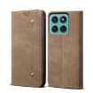 Moto G56 5G Khaki Denim Texture Flip Leather Case - 1