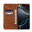 Moto G86 5G Brown Denim Texture Flip Leather Case - 4