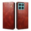 Motorola Moto G86 5G Brown Leather Phone Case - Oil Wax Crazy Horse Texture - 1