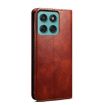 Motorola Moto G86 5G Brown Leather Phone Case - Oil Wax Crazy Horse Texture - 3