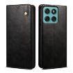 Motorola Moto G56 5G Leather Phone Case - Black Oil Wax Texture - 1