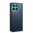 Motorola Moto G56 5G Blue Leather Phone Case - Oil Wax Crazy Horse Texture - 3