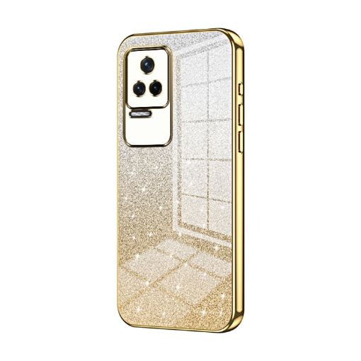 Xiaomi Redmi K50/K50 Pro Gold Glitter Gradient Electroplated Case - 1