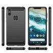 Motorola Moto One Carbon Fiber Brushed Texture TPU Case - Black - 2