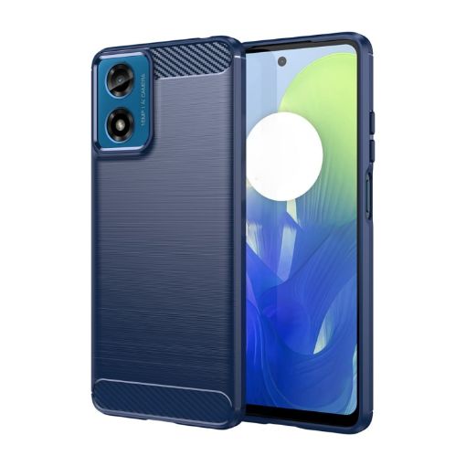 Moto G24 Blue Carbon Fiber Brushed TPU Phone Case - Motorola - 1