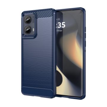 Motorola Edge 2024 Blue Carbon Fiber Brushed Texture TPU Case - 1