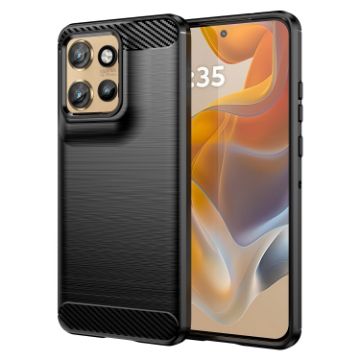Motorola Edge 50 Neo Black Carbon Fiber Brushed TPU Phone Case - 1