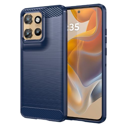 Motorola Edge 50 Neo Blue Carbon Fiber Brushed TPU Phone Case - 1