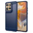 Moto S50 Carbon Fiber Brushed Texture TPU Case - Blue - 1