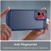 Moto E15 Carbon Fiber Brushed Texture TPU Case - Blue - 5