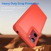 Moto E15 Red TPU Phone Case - Carbon Fiber Brushed Texture Cover - 3
