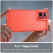 Moto E15 Red TPU Phone Case - Carbon Fiber Brushed Texture Cover - 5