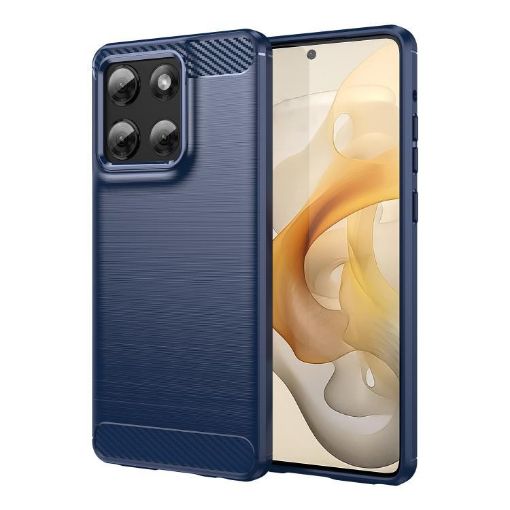 Moto G Stylus 5G 2025 Blue Carbon Fiber TPU Phone Case - 1