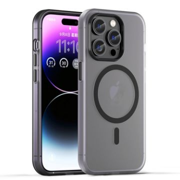 iPhone 14 Pro MagSafe Frosted Translucent Black TPU PC Case - 1