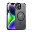 iPhone 14 MagSafe Frosted Translucent TPU PC Full Coverage Case Black - 1