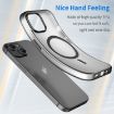 iPhone 14 MagSafe Frosted Translucent TPU PC Full Coverage Case Black - 3