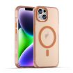 iPhone 14 Plus MagSafe Frosted Translucent TPU PC Case - Orange - 1