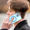 iPhone 15 MagSafe Frosted Translucent TPU PC Case - Blue Full Coverage - 6