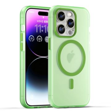 iPhone 15 Pro MagSafe Frosted Translucent Green TPU + PC Case - 1