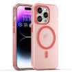 iPhone 15 Pro MagSafe Frosted Translucent TPU PC Case Red Full Coverage - 1