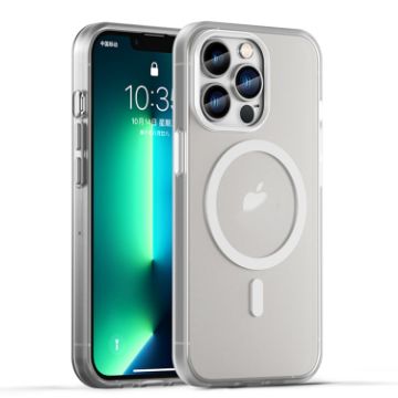 iPhone 13 Pro MagSafe Frosted Translucent TPU PC Case - White - 1