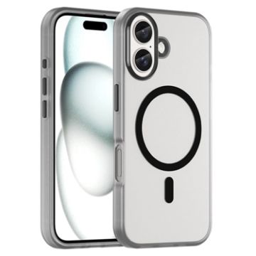 iPhone 16 Plus MagSafe Frosted Translucent TPU PC Case - Black - 1