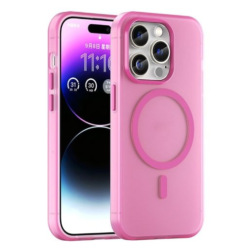 iPhone 14 Pro Max MagSafe Frosted TPU + PC Case - Pink, Full Coverage - 1