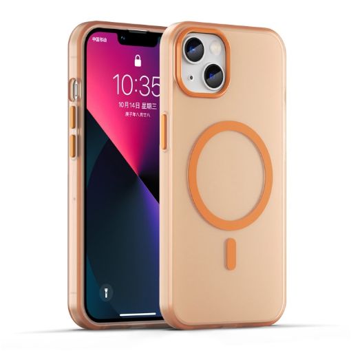 iPhone 13 MagSafe Frosted Translucent Orange TPU + PC Case - 1