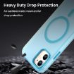 iPhone 12 MagSafe Frosted Translucent TPU PC Full Coverage Case Blue - 7