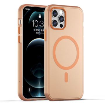 iPhone 12 Pro MagSafe Frosted Translucent Orange TPU PC Case - 1