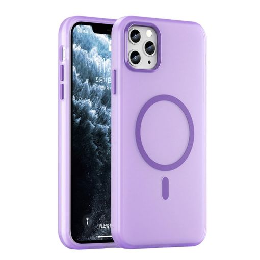 iPhone 11 Pro Max MagSafe Frosted Translucent TPU PC Case Dark Purple - 1