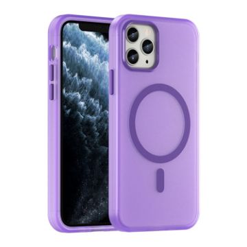 iPhone 11 Pro MagSafe Frosted Translucent TPU PC Case Dark Purple - 1