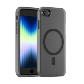 iPhone SE 2022/2020/8 MagSafe Frosted TPU+PC Full Coverage Case Black - 1