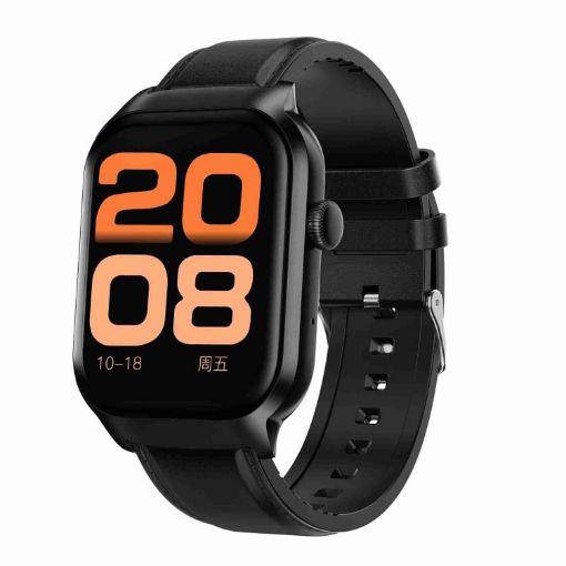Leather Strap Smart Watch - 2.01" Bluetooth Call, Heart Rate, Blood Sugar - 1