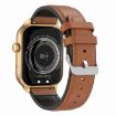 Leather Strap Smart Watch with Bluetooth Call & Heart Rate, 2.01" (Brown) - 3