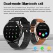 1.43" Leather Strap Smart Watch with Bluetooth Call, ECG, Blood Sugar - Brown - 7