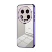 Xiaomi 14 Ultra Purple Transparent Plating Fine Hole Phone Case - 1