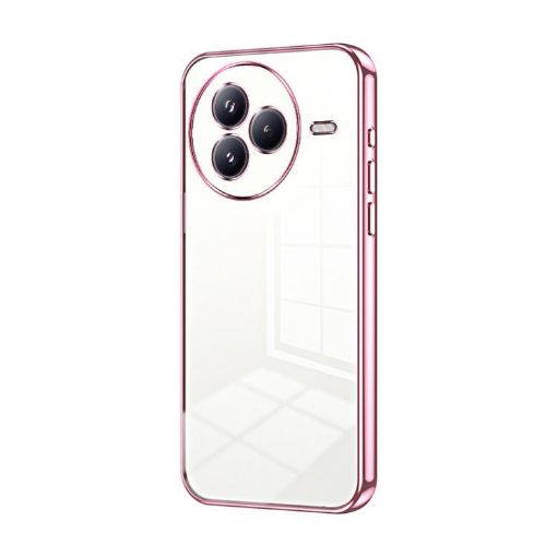 Xiaomi Civi 5 Pro Pink Transparent Plating Fine Hole Phone Case - 1