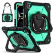 iPad Pro 13 2024 Black Mint Green Robot Silicone Hybrid Case - 1