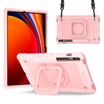 Samsung Galaxy Tab S9 FE+/S9+ Rose Gold Handle Robot Silicone Case - 1