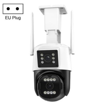 QX103 Humanoid Recognition AI Alarm WiFi Dome Dual IP Camera EU Plug - 1
