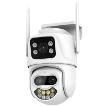 QX102 3MP WiFi Triple Camera with Two-way Intercom & Night Vision (EU Plug) - 1