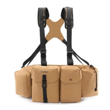 Cwatcun D104 Camera Waist Pack Vest Bag, 75x10.5x27.5cm (Earth) - 1