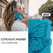 Xiaomi 14 Ultra 5G Blue Embossed Butterfly Leather Phone Case Global - 7