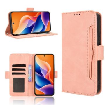 TCL 605/60 SE Pink Leather Phone Case with Card Slots - Calf Texture - 1