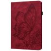 iPad Pro 13 2024 Red Butterfly Embossed Leather Tablet Case - 2