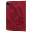 iPad Pro 13 2024 Red Butterfly Embossed Leather Tablet Case - 3
