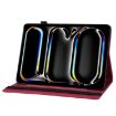 iPad Pro 13 2024 Red Butterfly Embossed Leather Tablet Case - 5