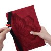 iPad Pro 13 2024 Red Butterfly Embossed Leather Tablet Case - 7