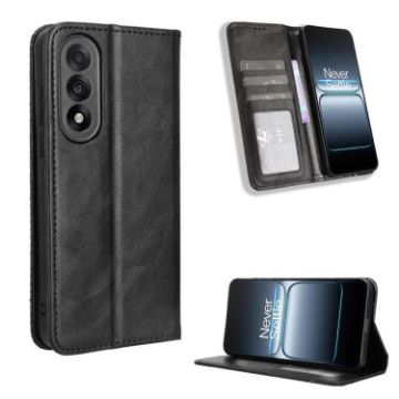 OnePlus Ace 5 Ultra 5G Black Leather Phone Case with Magnetic Buckle - 1